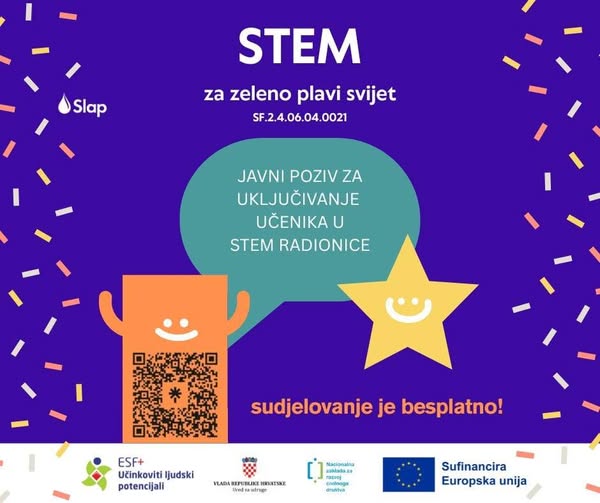 Javni poziv za uključivanje učenika u STEM radionice